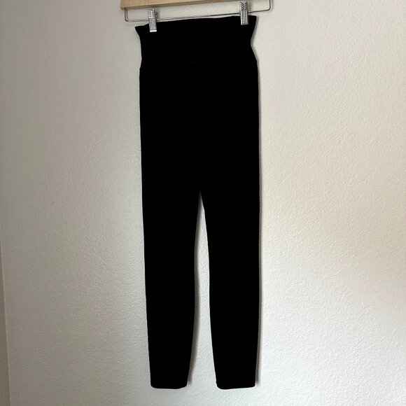 Vuori Activewear Studio Leggings Wide Ribbed Waistband Seamless Ankle Black Sz X - Picture 3 of 7